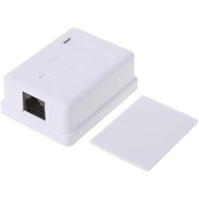 Cat5e 8P8C RJ45 8P8C HM-HB01 Model UTP Unshielded Single Port Desktop Mount Box Module Wall Coupler Adapter, 49x65.5x25 mm