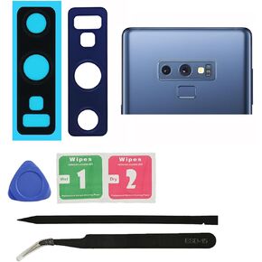 for Samsung Galaxy Note 9 (All Carriers) 1 Set(2PCs) Back Camera Lens Glass Replacement N960F N960U with Preinstalled Adhesive & Repair Tools