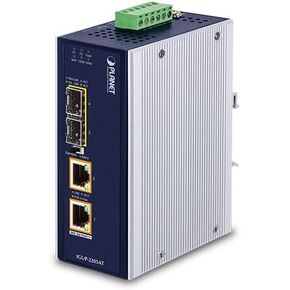 IGUP-2205AT Industrial 2-Port 100/1000X SFP to 2-Port 10/100/1000T 802.3bt PoE++ Media Converter