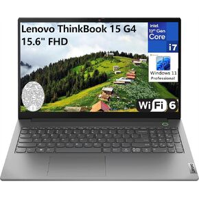 Lenovo ThinkBook 15 G4 15.6" FHD Business Laptop Computer, 12th Gen Intel 10-Core i7-1255U, 16GB DDR4 RAM, 512GB SSD, WiFi 6, Bluetooth 5.1, Fingerprint Reader, Grey, Windows 11 Pro, Tilsiy