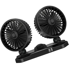NUOBESTY Double-headed Car Usb Fan Adjustable Cooler for Vehicles Trucks Suvs and Rvs Rotation Efficient Air Circulation for Comfort