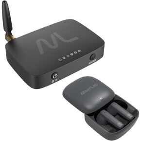 Auracast Bundle: Enjoy Wireless Auracast Audio with 1 TV hearMore Transmitter and 1 hearClear Earbuds. Experience Crystal-Clear Sound for an Enhanced Viewing Experience!