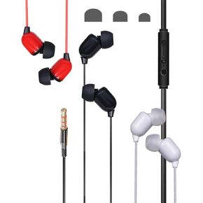 10ft Long Wired Earbuds with Mic- 3 Pack Long Cord Headphones in-Ear Earphones with Collar Clips and caps for Phone Computer Live Streamer Webcast Broadcast