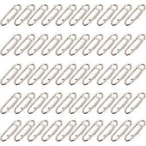 50Pcs Silver Fishing Snaps Stainless Steel Fishing Fast Link Clips Lock Snaps Quick Lure Change Connector Fishing Swivels and Snaps Terminal Tackle and Accessories (3 Size)