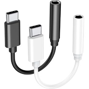 [MFi Certified]USB C to 3.5mm Headphone Jack Adapter for iPhone 15,2 Pack Type C Headphone Adapter Aux Audio Dongle Cable Cord Compatible with iPhone 16/16 Plus/16 Pro/16 Pro Max/15/15 Pro/15 Pro Max