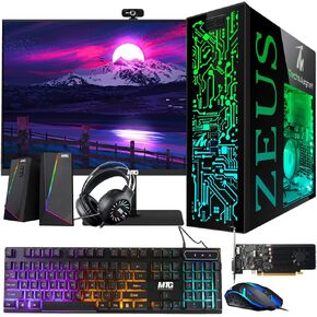 TechMagnet Gaming Desktop PC, Intel i7 6th Gen, Zeus Pro 6, GT 1030, 32GB RAM ARGB, 512GB SSD + 2TB HDD, 27 Inch 165hz Gaming Monitor, RGB Front Panel 385 Patterns, RGB Kit, Windows 11 Pro (Renewed)