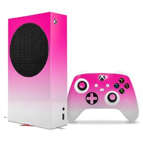 WraptorSkinz Skin Decal Vinyl Wrap compatible with the XBOX Series S Console and Controller Smooth Fades White Hot Pink (GAMING CONSOLE NOT INCLUDED)
