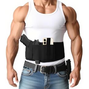 Tactical Belly Band Holster, Upgrade Concealed Carry Pistol Hand Gun Holder for Women Men Compatible with Glock 17/19/20/21/22/23/26/27/29/30/31/32/33/36/37, etc