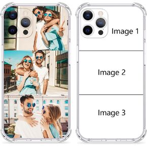 Bitrue Custom Picture Phone Case for iPhone 16e 16 15 14 12 13 11 Pro Max Plus XR X se 8 7 6, Four-Corner airbag is Anti-Drop,Anti-Scratch Soft Personalized Protective Clear TPU Case
