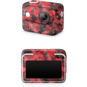 Skin Compatible with Insta360 GO 3 (2023) - Red Hexa Camo - Premium 3M Vinyl Protective Wrap Decal Cover - Easy to Apply | Crafted in The USA by MightySkins