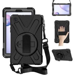 ZenRich Galaxy Tab A 8.4 Case (2020) - SM-T307/SM-T307U Heavy Duty Shockproof Case with Kickstand, Hand Strap and Shoulder Strap (Black)