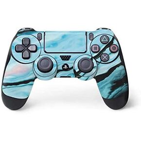 Skinit Decal Gaming Skin Compatible with PS4 Controller - Marbleized Blue Design