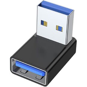 USB Male to Female 90 Degree Turn Adapter USB3.0 Male to Female Data Elbow Adapter for Laptop PC Connector USB 3.0 Adapter 90 Degree Male to Female Coupler Connector, black