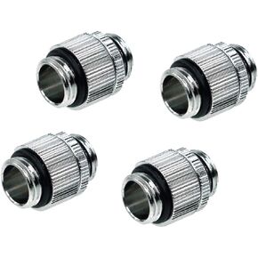 Alphacool HF G1/4" Male to Male Extender Fitting, Rotary, Deep Black, 4-Pack