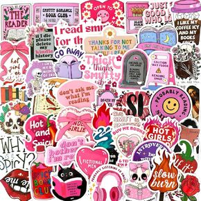 Fantasy Book Stickers - 50 Pcs Waterproof Vinyl Reading Bookish Stickers for Kindle, Water Bottle, Laptop, Phone Case, Journal - Dark Romance Academia for Teens & Adults