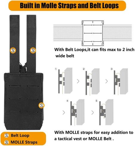 KRYDEX Tactical Radio Holster Adjustable Radio Pouch with Molle and Belt Loop for Two Ways Walkie Talkie in Saudi Arabia