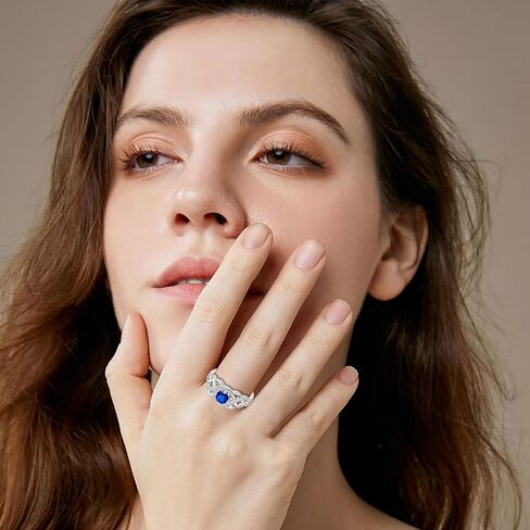 Lwsary Celtic Knot Ring for Women Sterling Silver Infinity Birthstone Promise Engagement Anniversary Ring(size6~10) in Kuwait