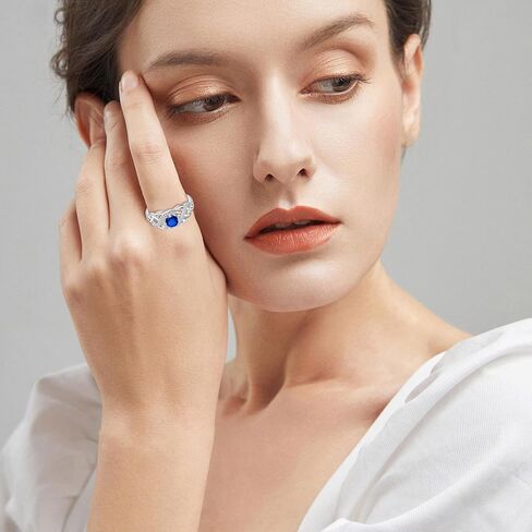 Lwsary Celtic Knot Ring for Women Sterling Silver Infinity Birthstone Promise Engagement Anniversary Ring(size6~10) in Kuwait