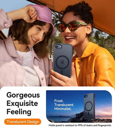 Canshn Magnetic Case لـ iPhone SE/8 ، تم تصميمه في مغناطيس متوافق مع Magsafe ، غطاء الهاتف غير اللامع الشفاف لـ iPhone 8/Se 2/3 (4.7 ") in Kuwait