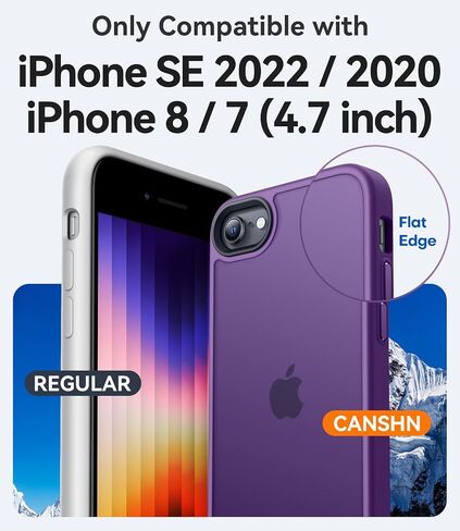 Canshn Magnetic Case لـ iPhone SE/8 ، تم تصميمه في مغناطيس متوافق مع Magsafe ، غطاء الهاتف غير اللامع الشفاف لـ iPhone 8/Se 2/3 (4.7 ") in Kuwait