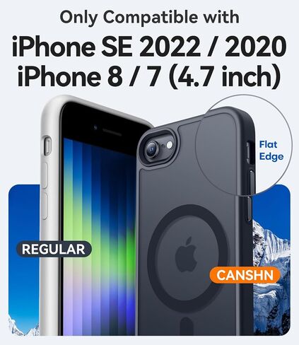 Canshn Magnetic Case لـ iPhone SE/8 ، تم تصميمه في مغناطيس متوافق مع Magsafe ، غطاء الهاتف غير اللامع الشفاف لـ iPhone 8/Se 2/3 (4.7 ") in Kuwait