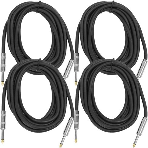 الصوت الزلزالي - (4 حزمة 5 أقدام 1/4 "إلى 1/4" كابلات مكبرات الصوت - سلك التصحيح PA DJ in Kuwait