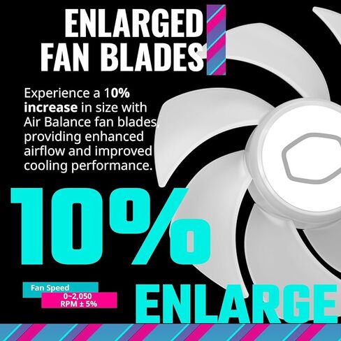 Cooler Master Masterfan MF120 HALO2 Argb White - Case & Case and Booding Fan ، Ring Ring Dual Flugable RGB ، محمل بندقية ، شفرات توازن الهواء الموسع ، حماية مستشعر مربى وبرنامج تشغيل محدد - 120 ملم in Saudi Arabia