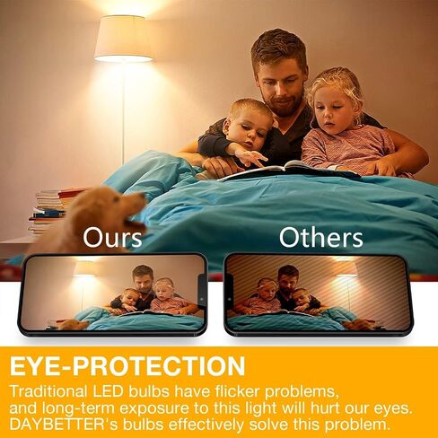 DAYBETTER 12 حزمة من مصابيح Edison LED العتيقة، E26 لمبة LED قابلة للتعتيم، ما يعادل 60 واط، ST58 لمبات إضاءة ذات خيوط عتيقة مع أبيض دافئ 2700K، سطوع 8W، 800LM، 80+ CRI in Kuwait