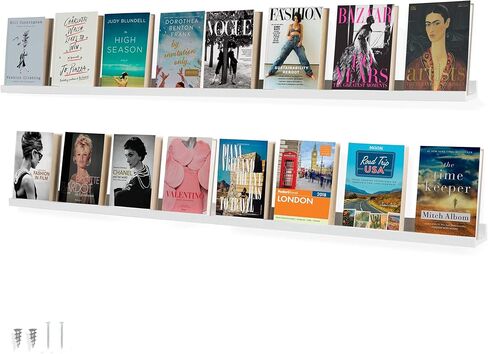 Wallniture Denver 60" Picture Ledge Shelf Set of 2 for Living Room Decor, Black Long Floating Shelves for Dining Room, Hallway, Bedroom Wall Decor in Kuwait