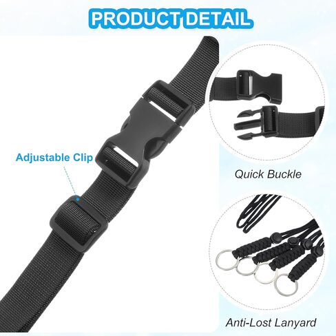 PATIKIL Backpack Chest Strap Set, 2 Pack Polyester Webbing Adjustable Replacement Strap with Quick-Release Buckle & Anti-lost Lanyard for Bag Outdoor Hiking Cycling, Red/Black in Saudi Arabia