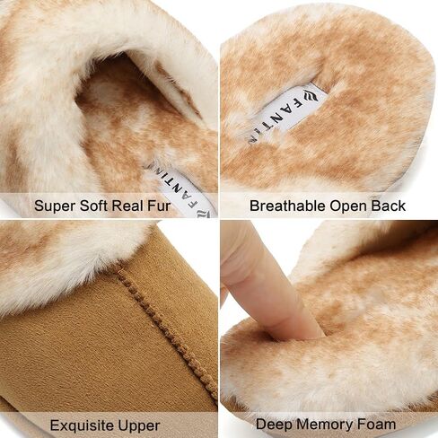 شبشب نسائي من CIOR مصنوع من الإسفنج الذكي وبطانة من الفرو الصناعي سهل الارتداء، حذاء منزلي داخلي وخارجي in Kuwait