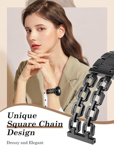 Wearlizer Metal Band Compatible with Samsung Galaxy Watch 7 6 5 4 FE Active 2 40mm 44mm/Watch 6 4 Classic 43mm 47mm 42mm 46mm/Watch 5 Pro 45mm Bands, 20mm Dressy Stainless Steel Chain Strap Women in Saudi Arabia