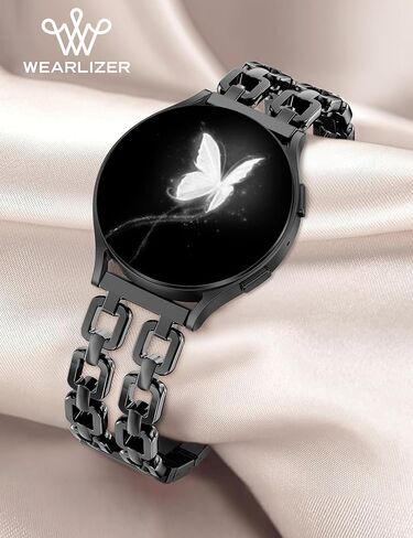 Wearlizer Metal Band Compatible with Samsung Galaxy Watch 7 6 5 4 FE Active 2 40mm 44mm/Watch 6 4 Classic 43mm 47mm 42mm 46mm/Watch 5 Pro 45mm Bands, 20mm Dressy Stainless Steel Chain Strap Women in Saudi Arabia