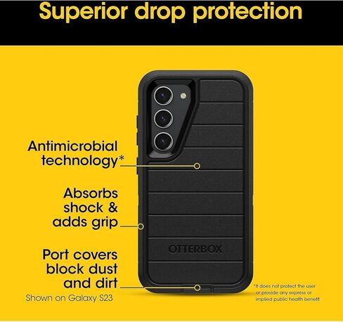 Otterbox Samsung Galaxy S24+ (فقط) - حالة سلسلة Defender - Black - Case فقط - بدون شاشة - الوعرة ودائمة - مع حماية الميكروبات - حماية الدفاع الميكروبي - عبوة غير راكدة in Saudi Arabia