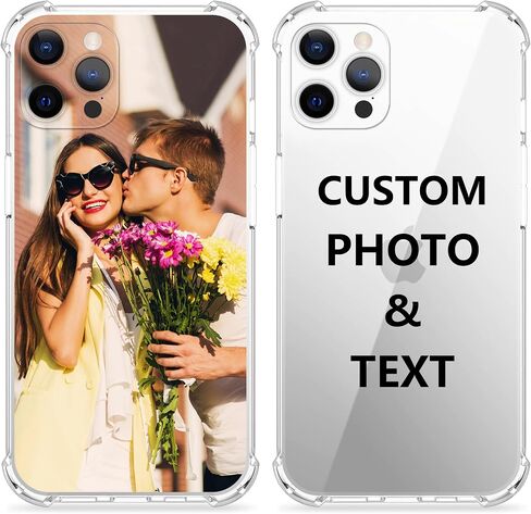 Bitrue Custom Picture Phone Case for iPhone 16e 16 15 14 12 13 11 Pro Max Plus XR X se 8 7 6, Four-Corner airbag is Anti-Drop,Anti-Scratch Soft Personalized Protective Clear TPU Case in Kuwait