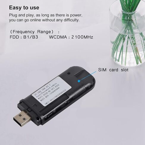 Dpofirs Network Router, 4G LTE USB Portable Router, Pocket Mobile Hotspot with SIM Card Slot Support B1/B3/B5, Unlocked Travel Partner Router for Travel (with in Kuwait