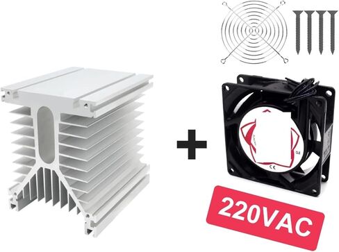 1pcs Y-80 High Power Module Radiator heatsink with 120 * 120 * 38mm 220VAC Radiator Fan for DA AA Industrial SSR 60A 80A 100A Relay(Y-80 and Fan 220V) in Saudi Arabia