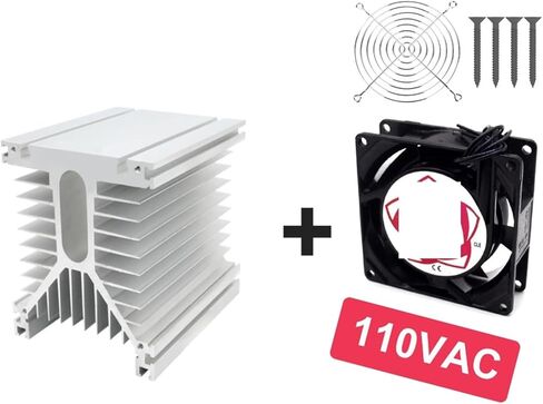 1pcs Y-80 High Power Module Radiator heatsink with 120 * 120 * 38mm 220VAC Radiator Fan for DA AA Industrial SSR 60A 80A 100A Relay(Y-80 and Fan 220V) in Saudi Arabia