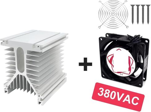 1pcs Y-80 High Power Module Radiator heatsink with 120 * 120 * 38mm 220VAC Radiator Fan for DA AA Industrial SSR 60A 80A 100A Relay(Y-80 and Fan 220V) in Saudi Arabia