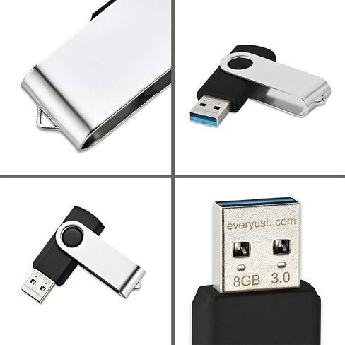 Fast High Performance Classic Swivel 8GB USB 3.0 Flash Drive - Thumb Drive Fastest Memory Stick (Silver) in Kuwait