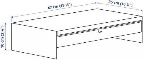 Monitor Stand with Drawer – Heavy Duty Steel Riser for Desk, Laptop –Desk Organizer for Monitor – Ergonomic Computer Stand with Storage – Max Load 44 lbs (Anthracite) in Saudi Arabia