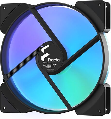 Fractal Design Prisma AL-18 PWM 180 mm Addressable RGB LED LLS Bearing Computer Case Fan (2-Pack) in Kuwait