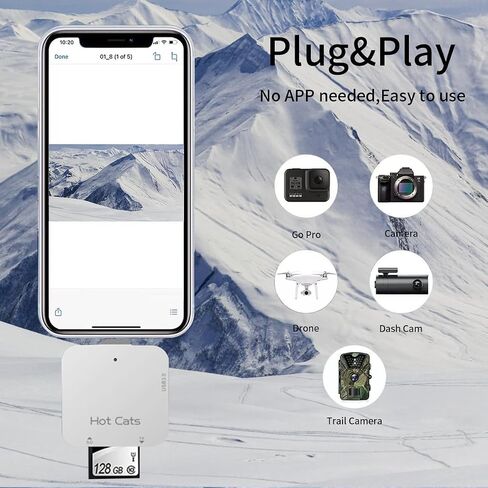 Card Reader for iPhone, Memory Card Reader with USB Camera Adapter Plug and Play Trail Game Camera Viewer Supports SD and TF Card MicroSD Card Adapter for iPad No App Required in Saudi Arabia