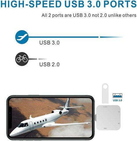 Card Reader for iPhone, Memory Card Reader with USB Camera Adapter Plug and Play Trail Game Camera Viewer Supports SD and TF Card MicroSD Card Adapter for iPad No App Required in Saudi Arabia