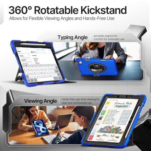 حالة حماية TNP لـ IPAD AIR 6th M2 2024 11 بوصة ، والخامس الرابع ، 10.9 بوصة و iPad Pro 4th 3rd 2nd Generation (2022 2021 2020 2018) W/Pencil Holder ، مقبض ، حزام حامل ، كتف ، Mint in Saudi Arabia