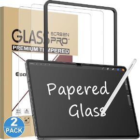 حزمة esanik 2 مثل واقي الشاشة الزجاجية الورقية لـ Samsung Galaxy Tab S10 Ultra/S9 Ultra/S8 Ultra (14.6 Int)