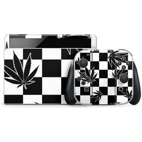 Skinit Decal Gaming Skin Compatible with Nintendo Switch OLED (2021) - Marijuana Leaf Light Green Design