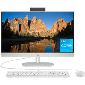 HP 23.8 inch All-in-One Desktop PC, FHD Display, Intel Core i3-N300, 8 GB RAM, 512 GB SSD, Intel UHD Graphics, Windows 11 Home, 24-cr0042 (2023), Black (Renewed)