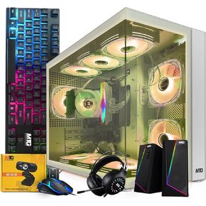MTG Khuno Gaming Tower PC- Intel Core i7 4th Gen, RTX 3060 12GB 192 Bits, 16GB RGB ARGB Ram, 2TB Nvme, 4TB HDD, 27 Inch 165HZ Gaming Monitor, Gamer Bundle Combo Webcam, Windows 11 Pro