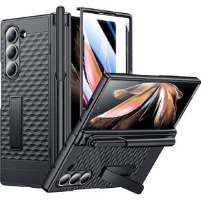 SPIDERCASE Designed for Samsung Galaxy Z Fold 6 Case,Built-in [Screen Protector] [Hinge Protection] [Kickstand] Full Body Protective Phone Case for Galaxy Z Fold 6 - Black